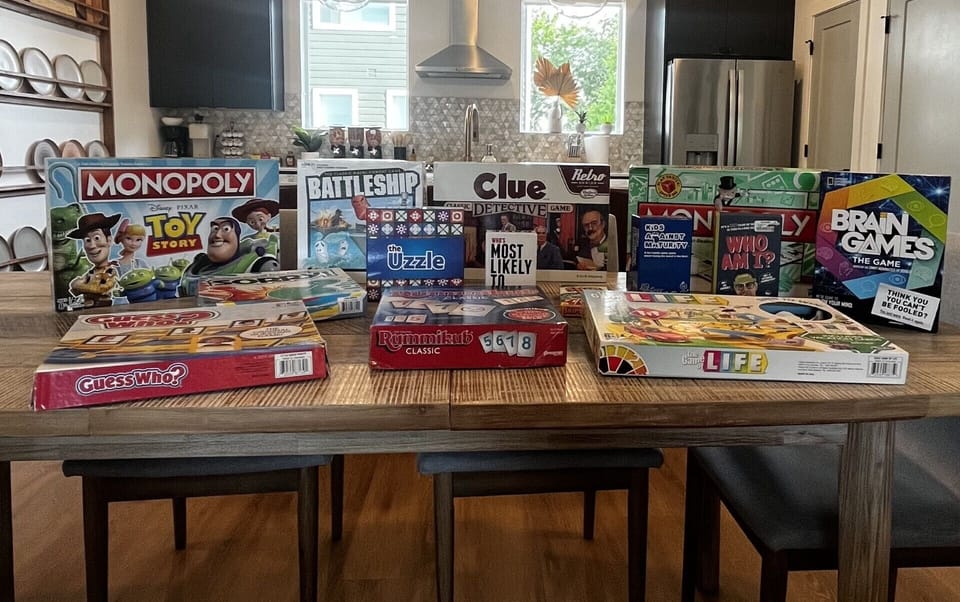 Lot's of fun board games to make it a real party!