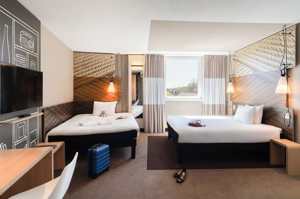Family Room, 2 Double Beds | Premium bedding, desk, laptop workspace, blackout drapes