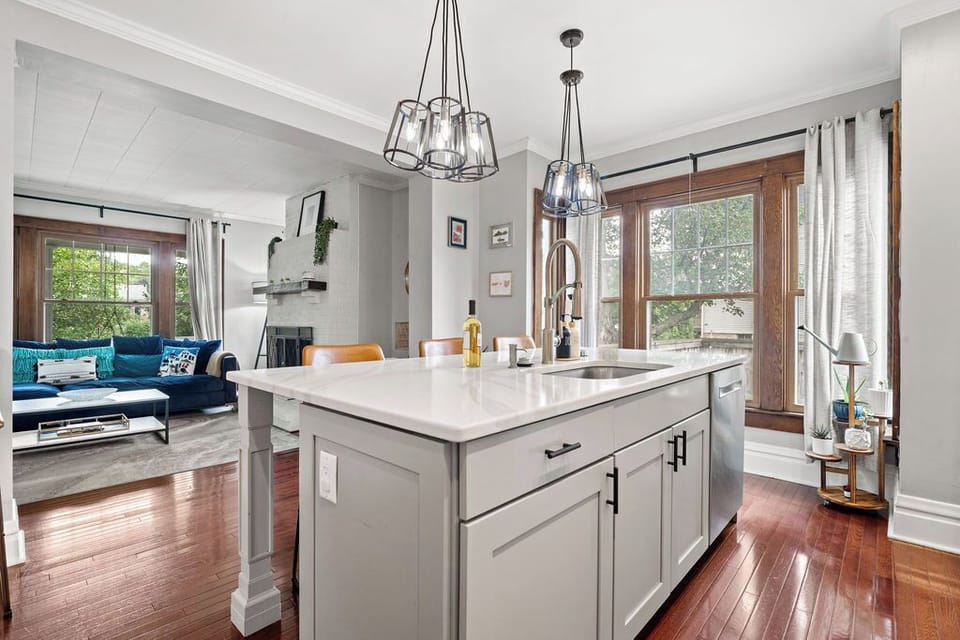 Full View of the Kitchen that overlooks the main living room.