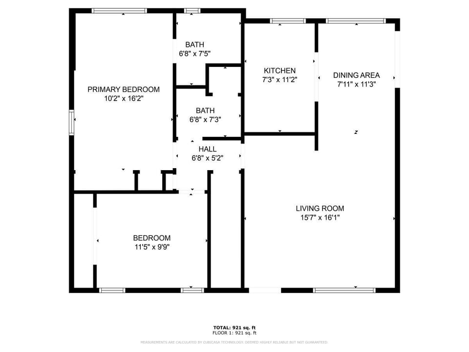 Floor plan for the 2 bedroom condo