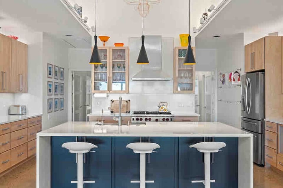 Spacious kitchen with a large island and bar seating for relaxed gatherings