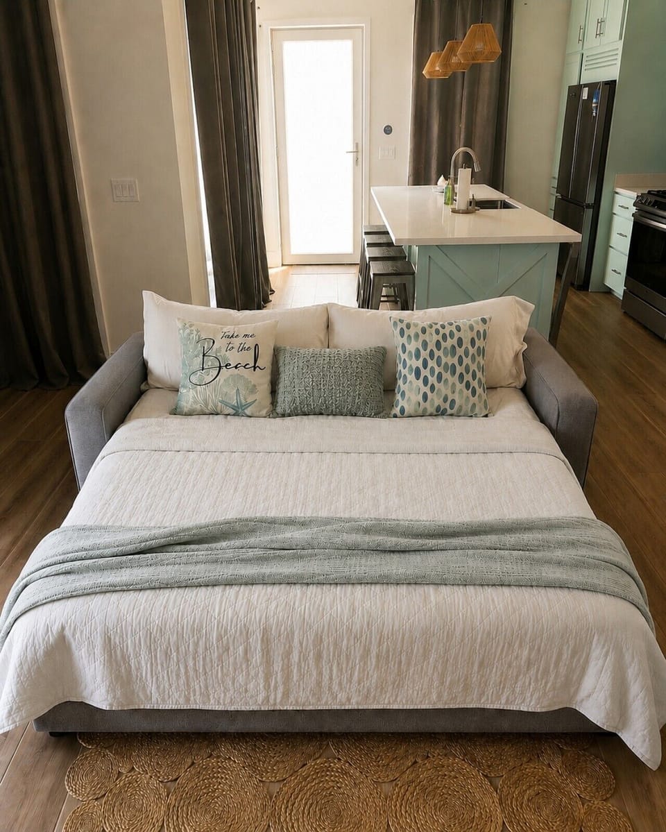 Sleeper sofa converts to queen bed