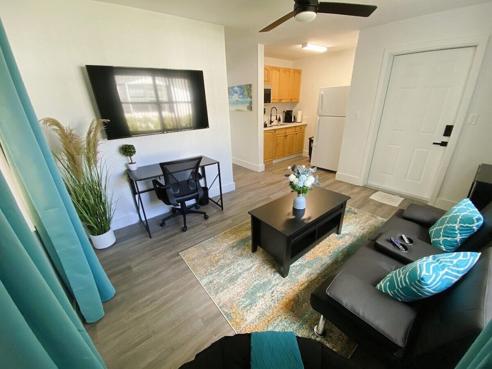 Modern living room with all you need to work or have some time off!