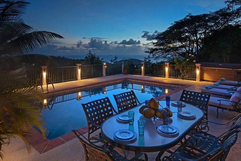 Moonlight dinner or slow dance by the pool.  Swim under a canopy of a million stars.