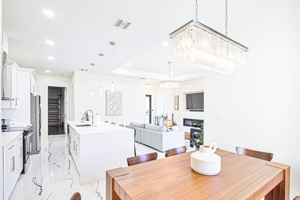 Dining room and kitchen