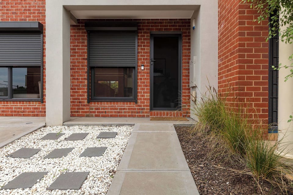 ENTRANCE TO CONTEMPO: Your first glimpse of a sleek and stylish townhouse in the heart of Flemington.