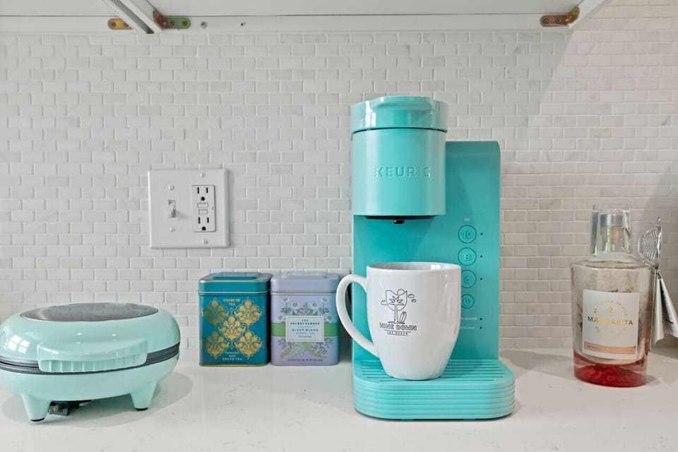 Keurig coffee station and breakfast setup