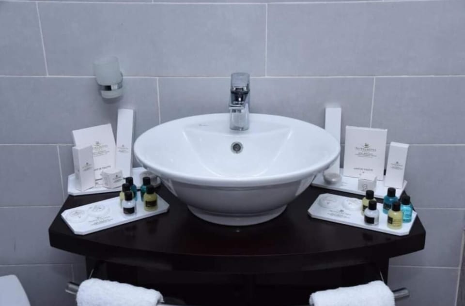 Suite | Bathroom | Shower, free toiletries, hair dryer, bathrobes