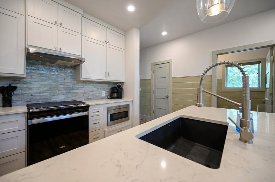 Cabinets and drawers galore to store all the items you want!