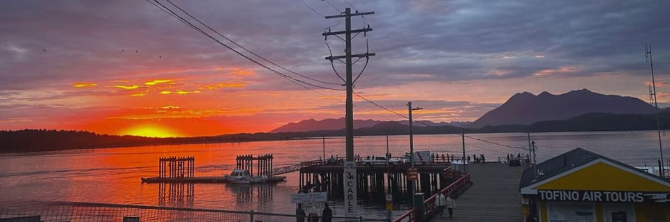 Sunset view from the dock just outside the building