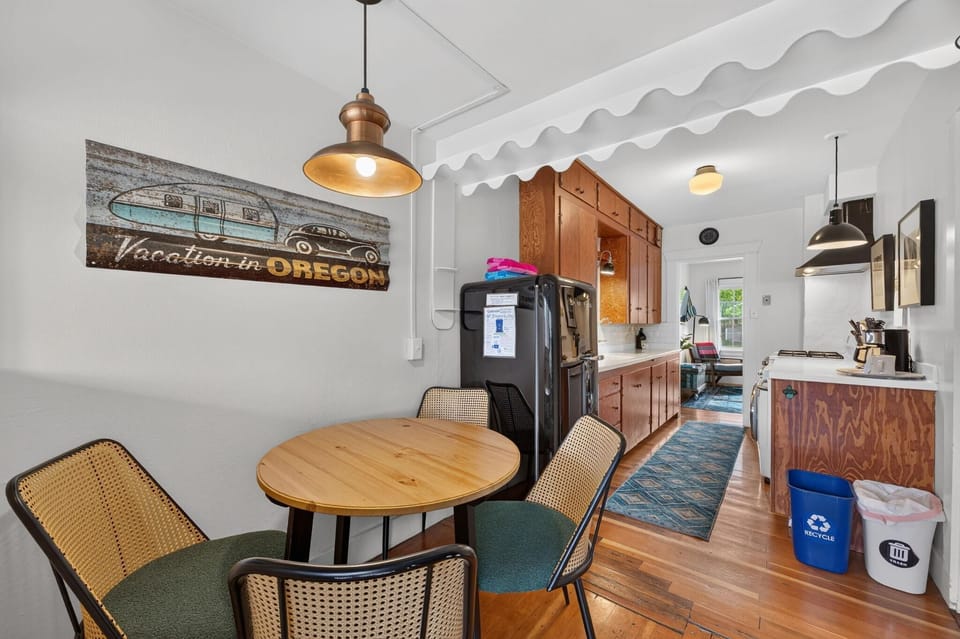 Adorable dining space in the galley kitchen