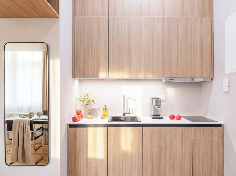 Kitchen is fully equipped with everything you need for basic cooking - please, see the list of amenities