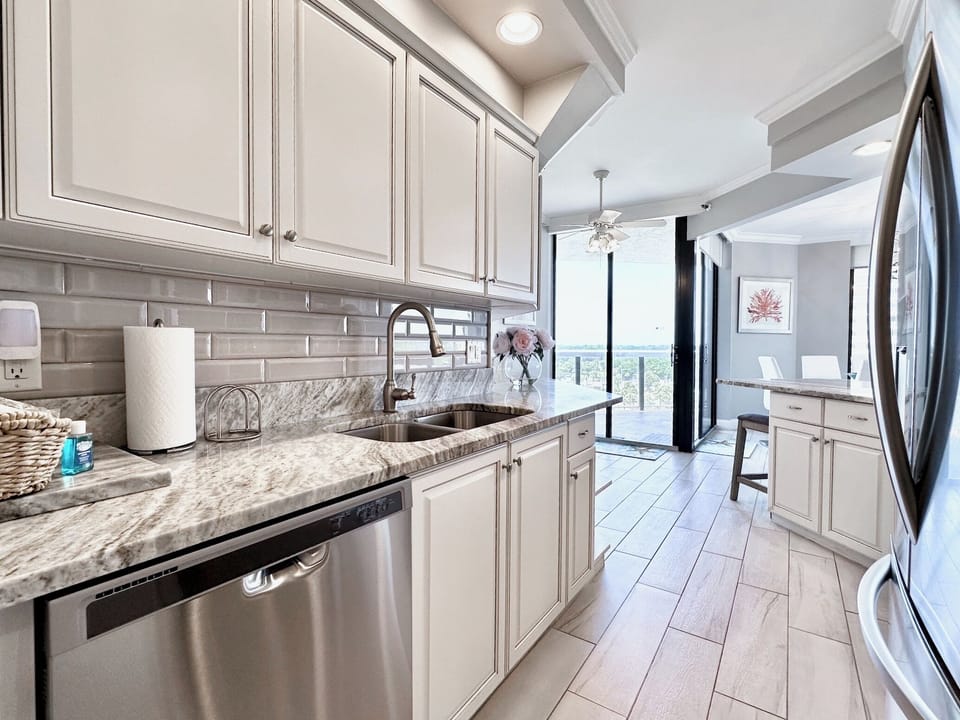 New stone counters.