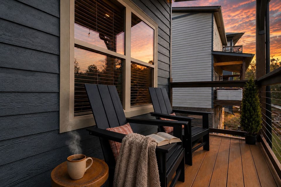 Savor your morning cup of coffee or enjoy a night cap lounging out on the deck