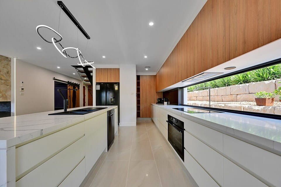 Kitchen + Nespresso Coffee Machine + Pendant Lighting