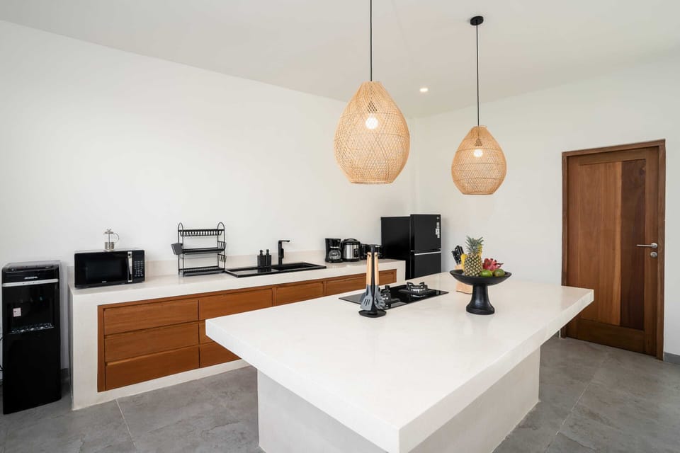 Basic Villa | Private kitchen | Fridge, microwave, stovetop, toaster