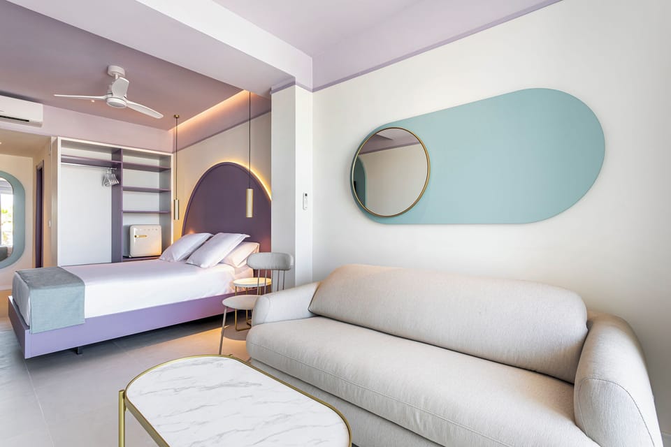 Panoramic Quadruple Room, 1 Queen Bed with Sofa bed, Sea View | Down comforters, WiFi (free), bed sheets