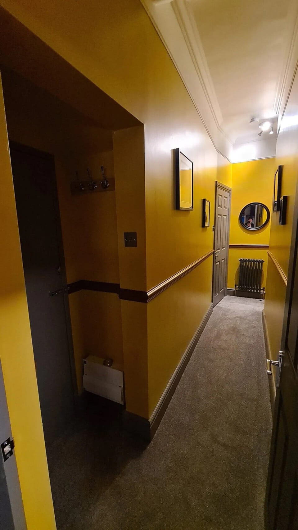 Cloakroom to the left there...