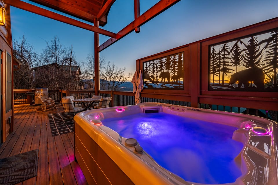 Is there anything better than soaking in the hot tub while enjoying the view?