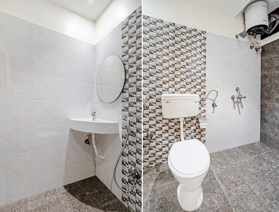 Shower, free toiletries, towels, soap