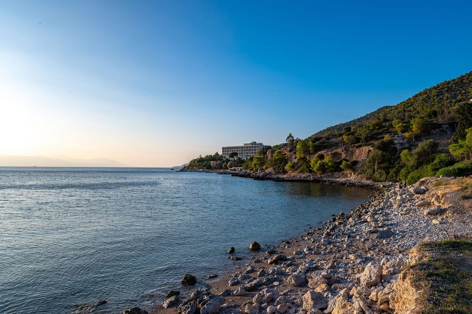 Private beach, black sand