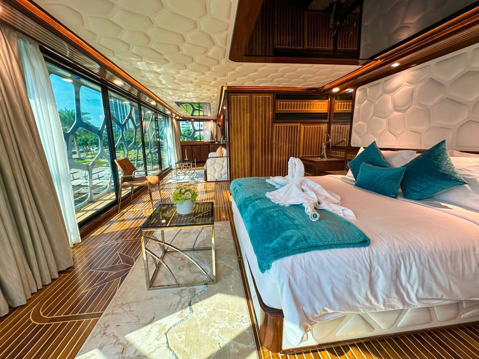 Royal Suite, Balcony, Sea View | Living area | 65-inch Smart TV with satellite channels, computer monitors, printers