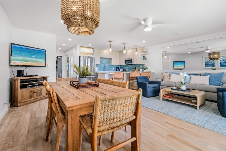 Wireless hi-speed internet, beach towels, lightweight beach chairs, and cooler are provided.
