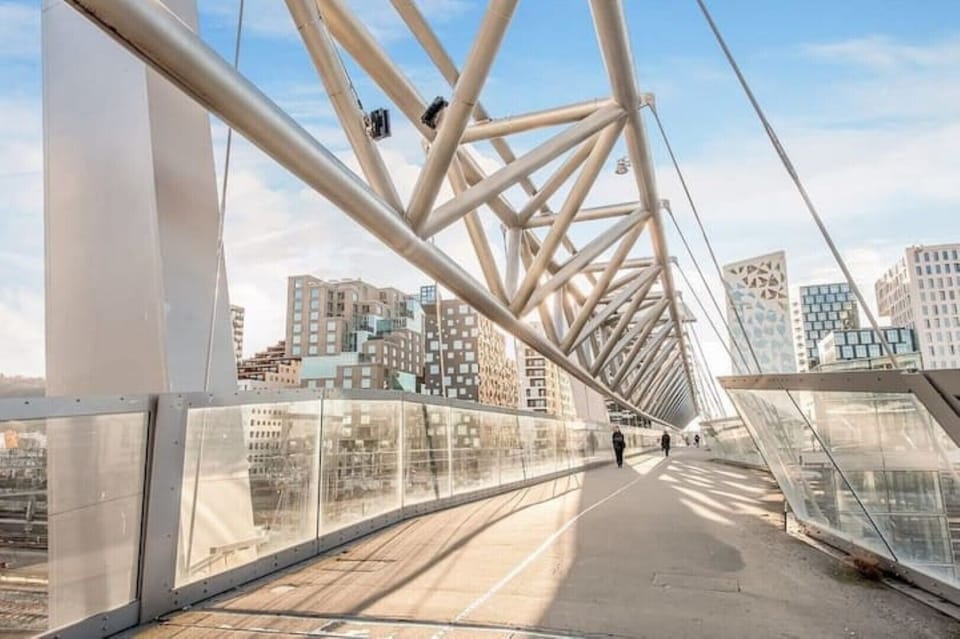 Bridge leading to Bjørvika and Barcode