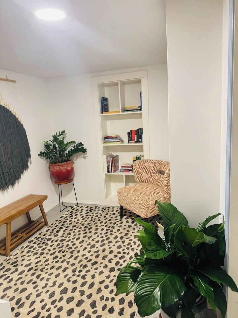Comfortable lounge area perfect for relaxing or reading.