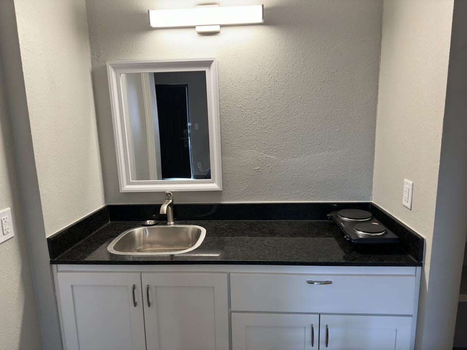 Standard Studio | Private kitchen | Full-size fridge, microwave, freezer