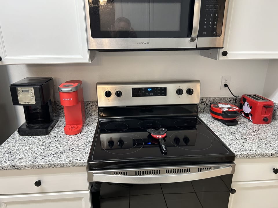 Mickey/Minnie Mouse kitchen with Stainless Steel appliances and granite counters