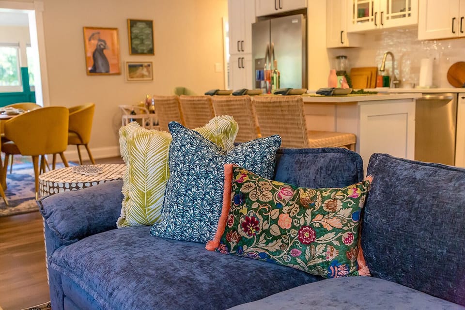 Three's a charm! Enjoy these tropical-inspired cushions