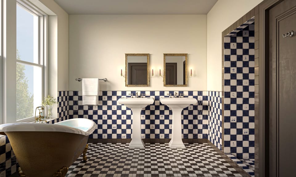 Designer toiletries, hair dryer, towels, soap