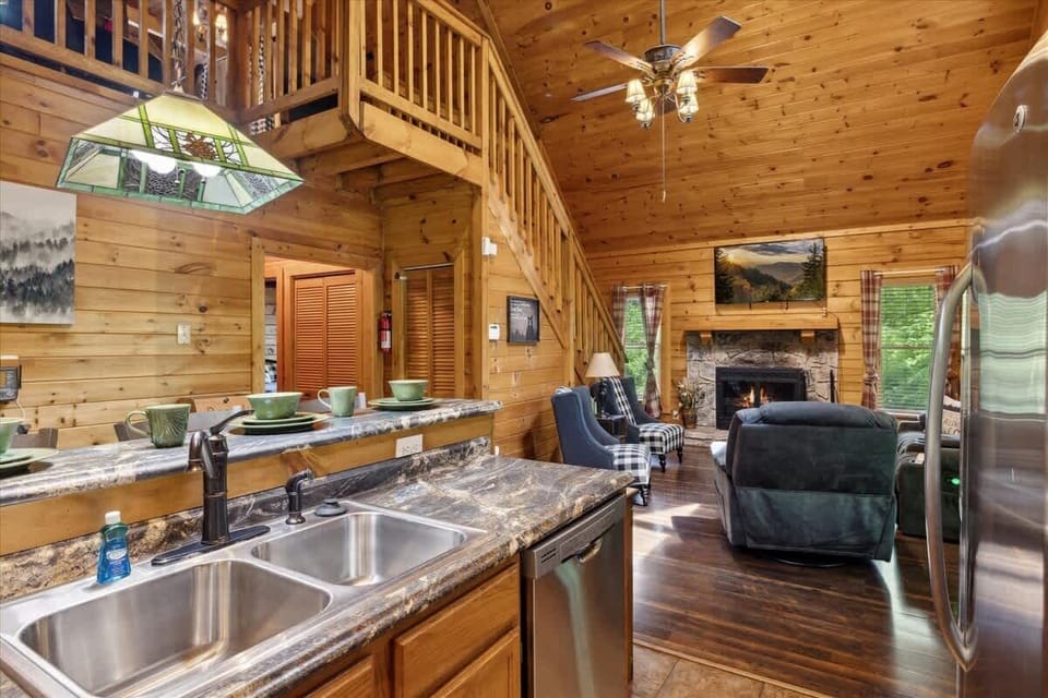 Enjoy stunning mountain views and a warm fireplace in this inviting retreat!