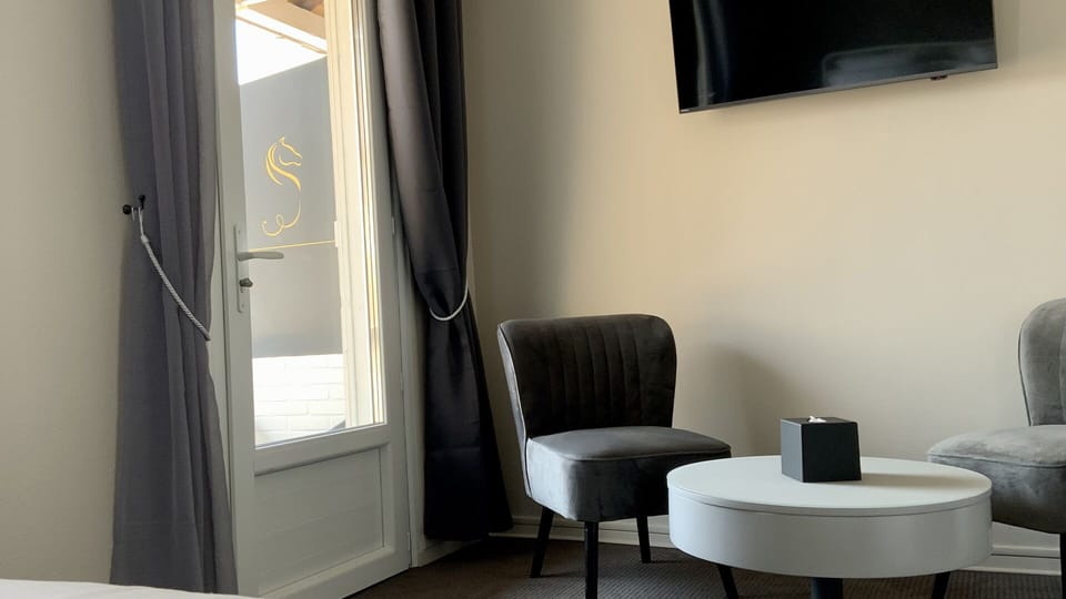 Exclusive Room | Living area | 109-cm flat-screen TV with satellite channels