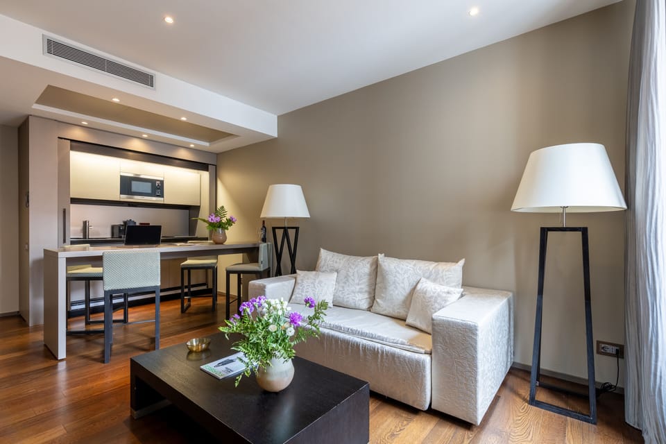 Superior Apartment | Living area | 50-inch TV with satellite channels