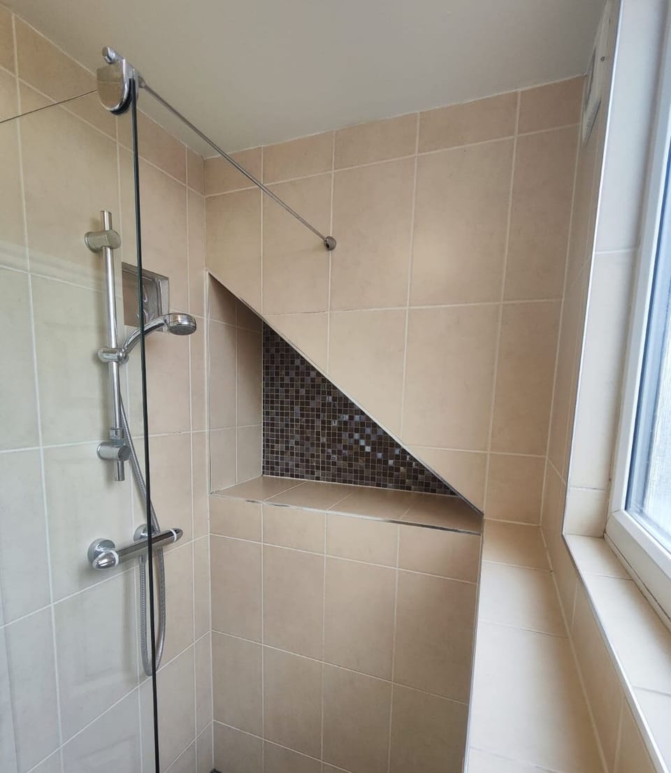 Basic Twin Room | Bathroom | Shower, hair dryer, towels, soap