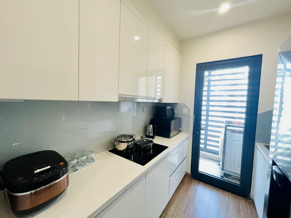 Fridge, microwave, stovetop, rice cooker