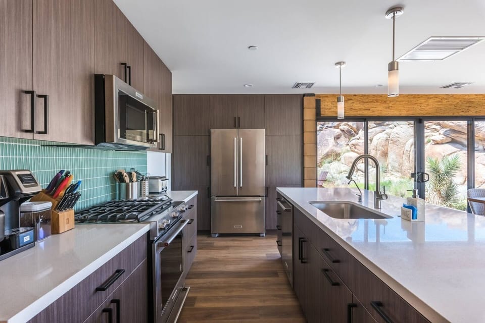Updated kitchen, fully stocked with pots, pans, and everything you need to prepare a meal