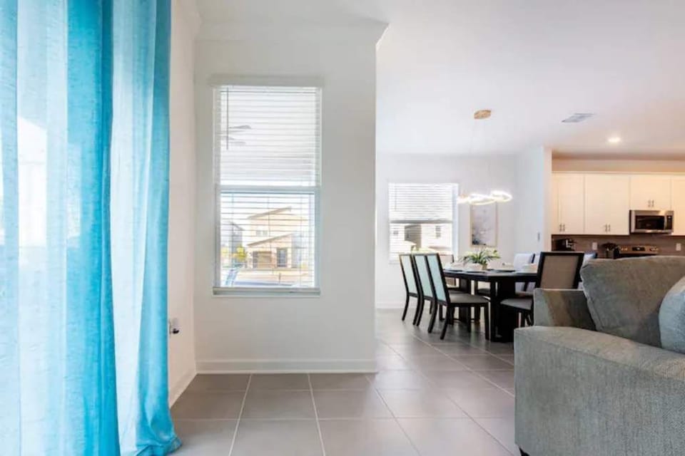 Open concept kitchen,dining and living room ground floor-view from patio door