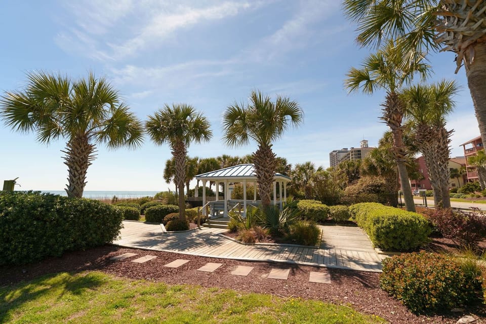 Gazebo and beach walkway