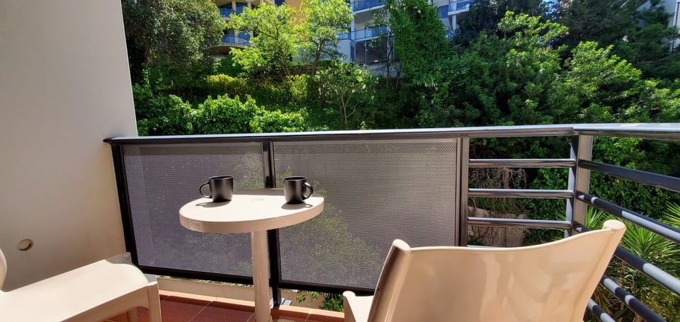 Lovely quite balcony for a morning coffee and evening beverage. 
