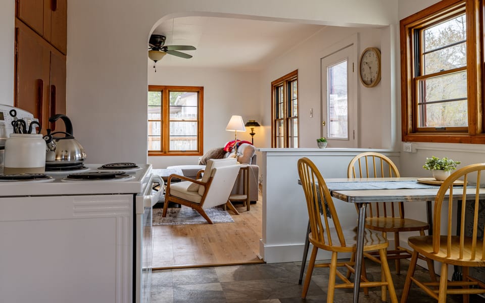 Kitchen opens to the living area