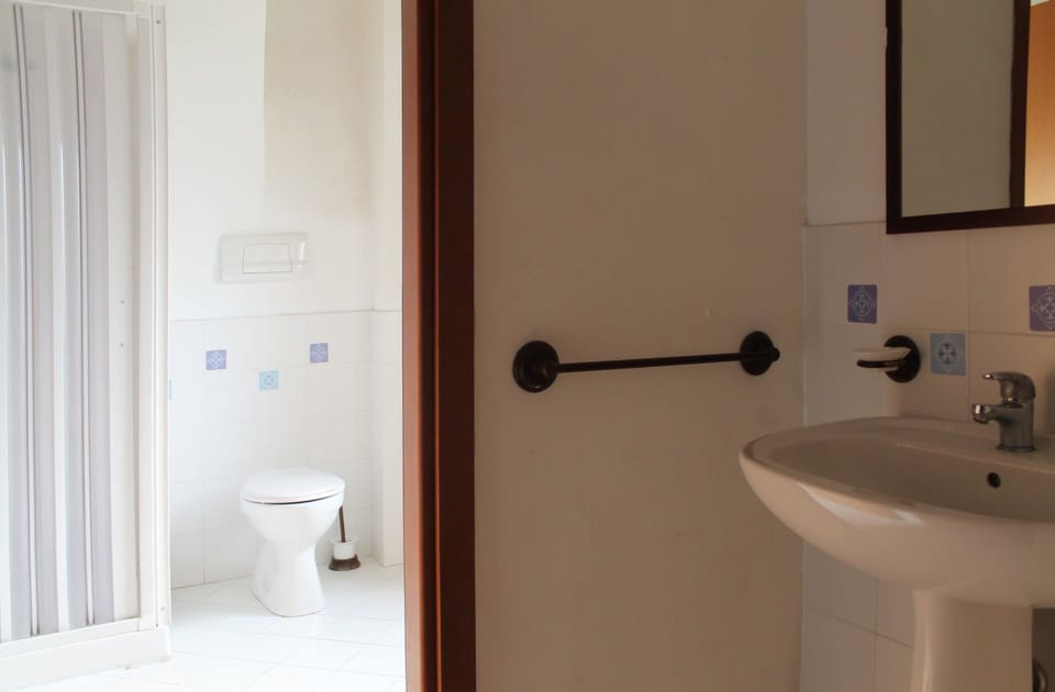 Double Room | Bathroom | Shower, hair dryer, bidet, towels