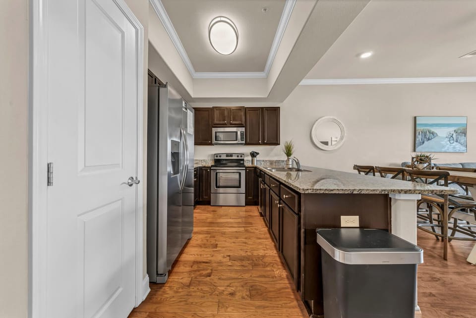 Kitchen Area With Brand New Fridge