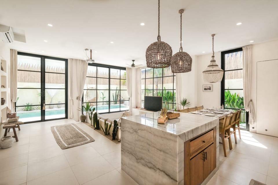 Villa | Private kitchen | Fridge, microwave, stovetop, coffee/tea maker