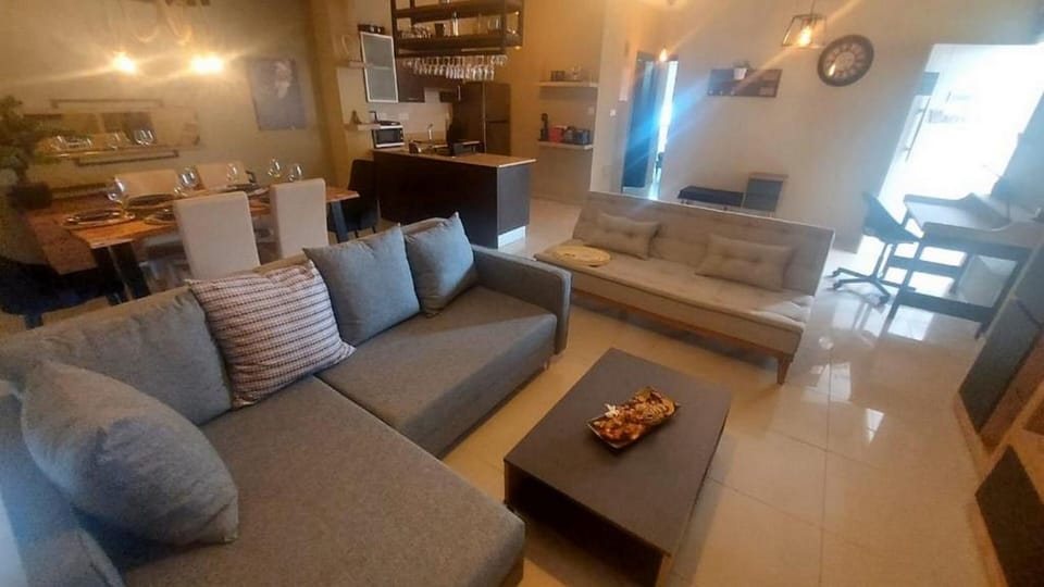 Family Apartment, Pool View | Living area | Smart TV, streaming services