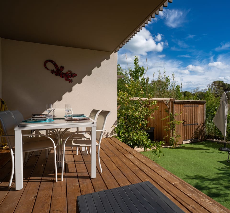 Terrace and private, fenced garden
