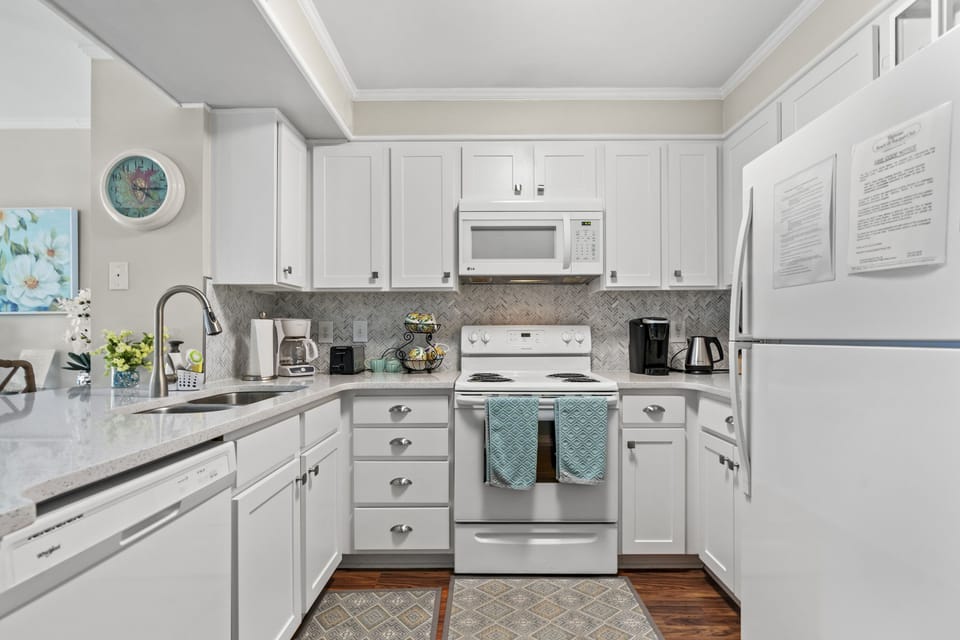 A fully stocked kitchen makes meal preparation a breeze.