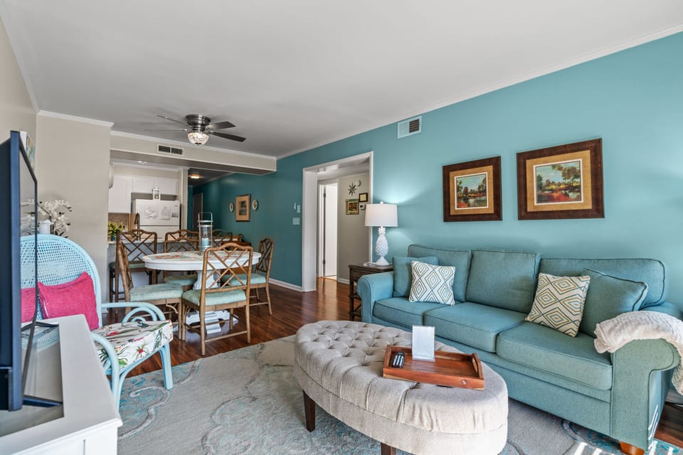 This open floor plan allows the whole family to engage in conversation.